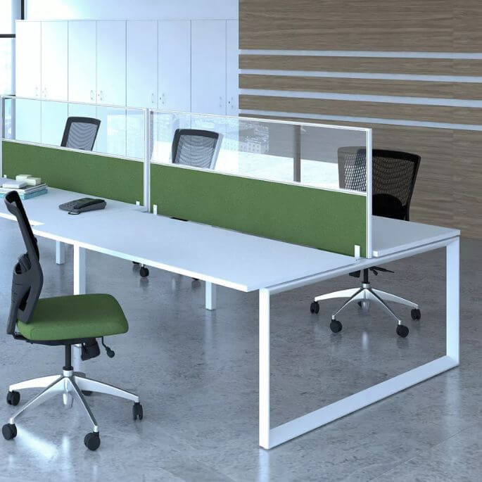 Cloisonnette frontale pour bureau individuel en tissu Regis